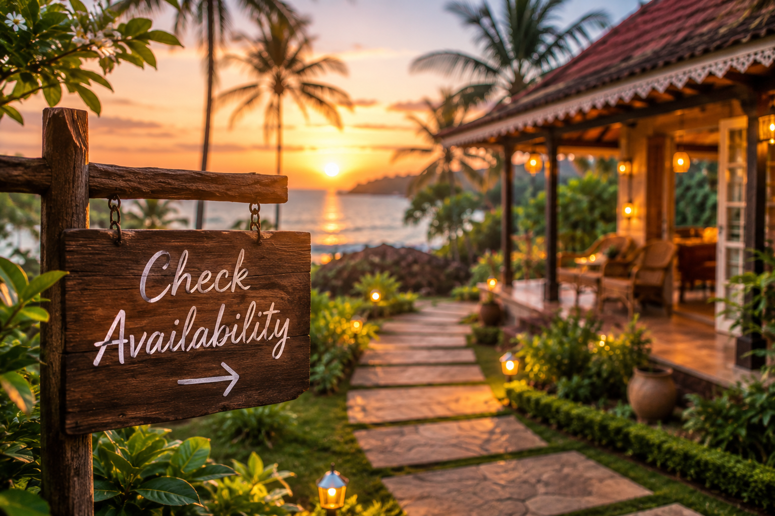 Check Availability sign at the villa in Dapoli