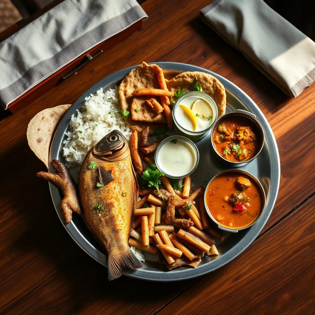 Konkan fish thali with sol kadhi