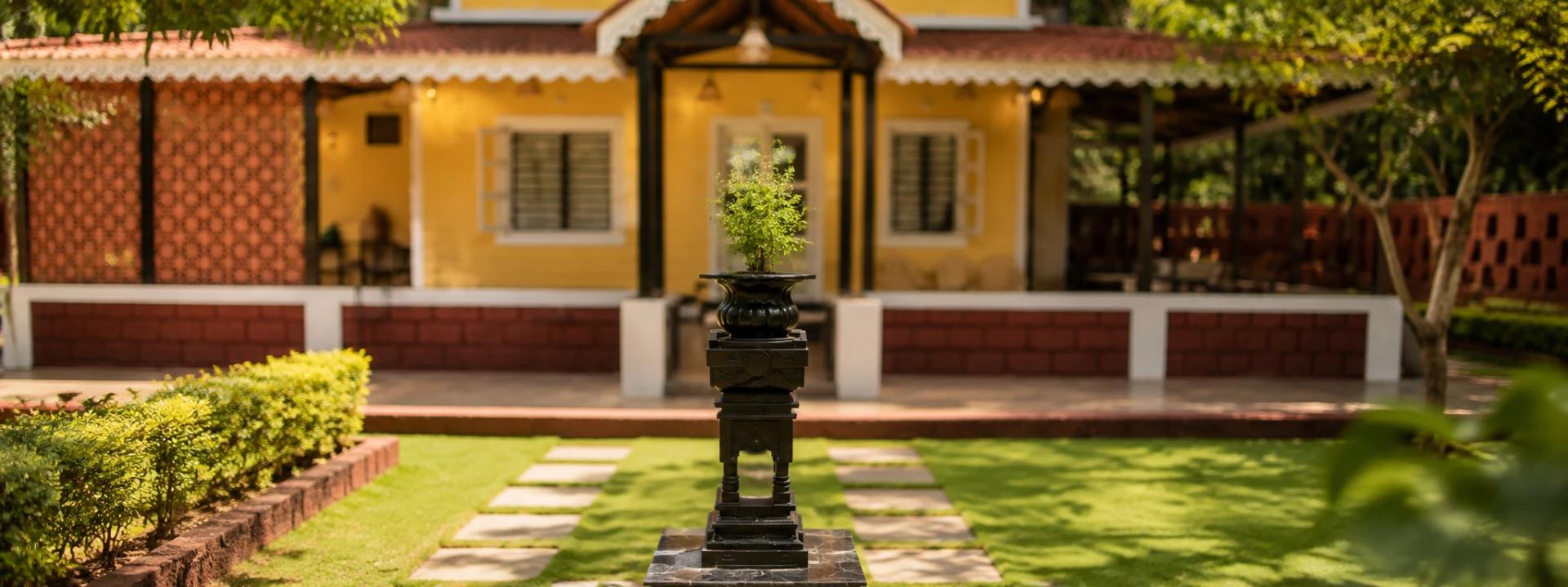 Tulsi Vrindavan in the garden of the villa in Dapoli