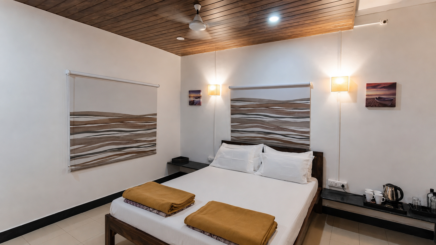 Bedroom with fresh linen in the villa